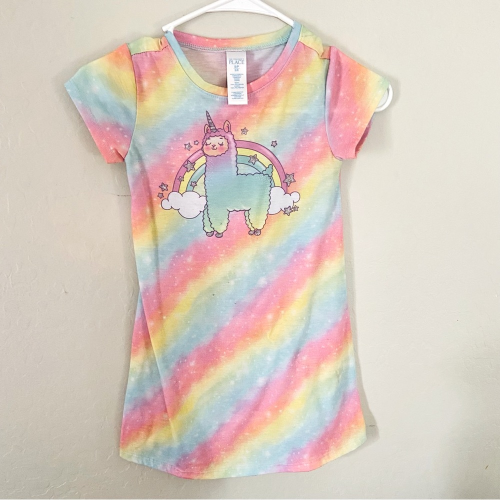 The Children’s Place Unicorn‎ Lama Pajama Dress Size 5/6